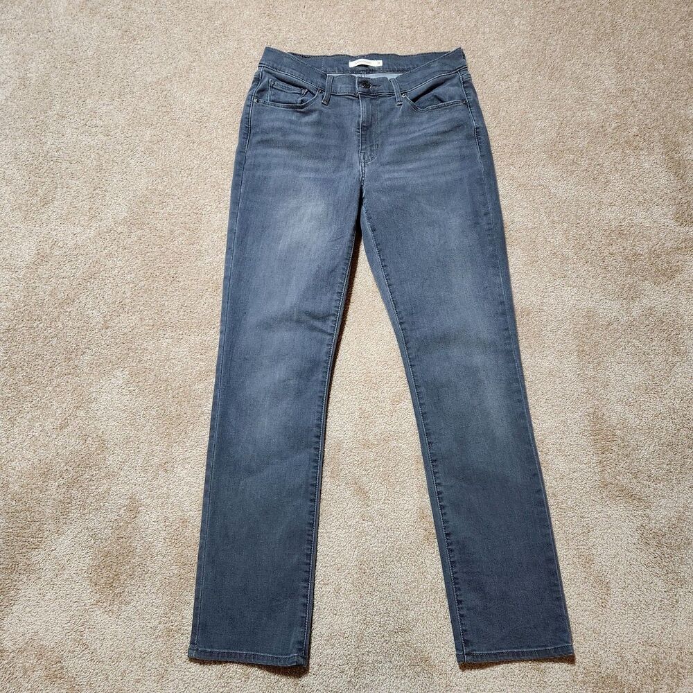 Levi's Women 8 Gray Mid Rise Classic Straight Jeans